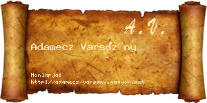 Adamecz Varsány névjegykártya